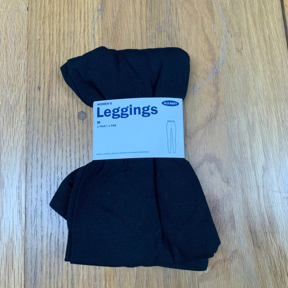 Old Navy Womens Black Cotton Spandex Jersey Leggings Size M 285352-14-1